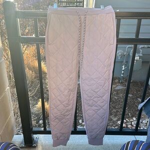 Athleta Quilted Joggers in Soft Pink